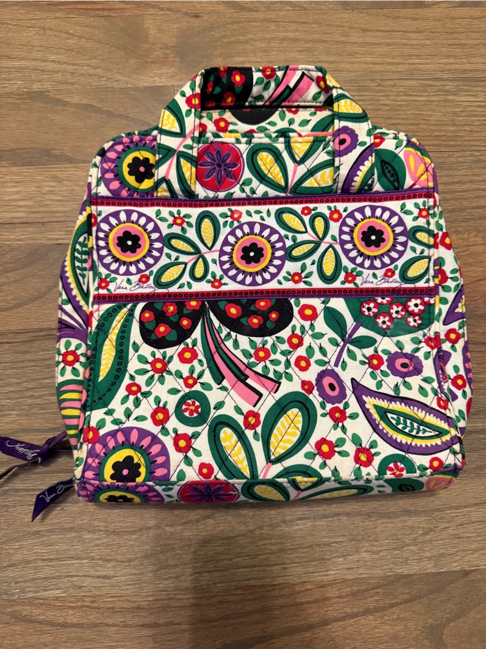 Viva La Vera- Floral Quilted Tech Organizer Bag